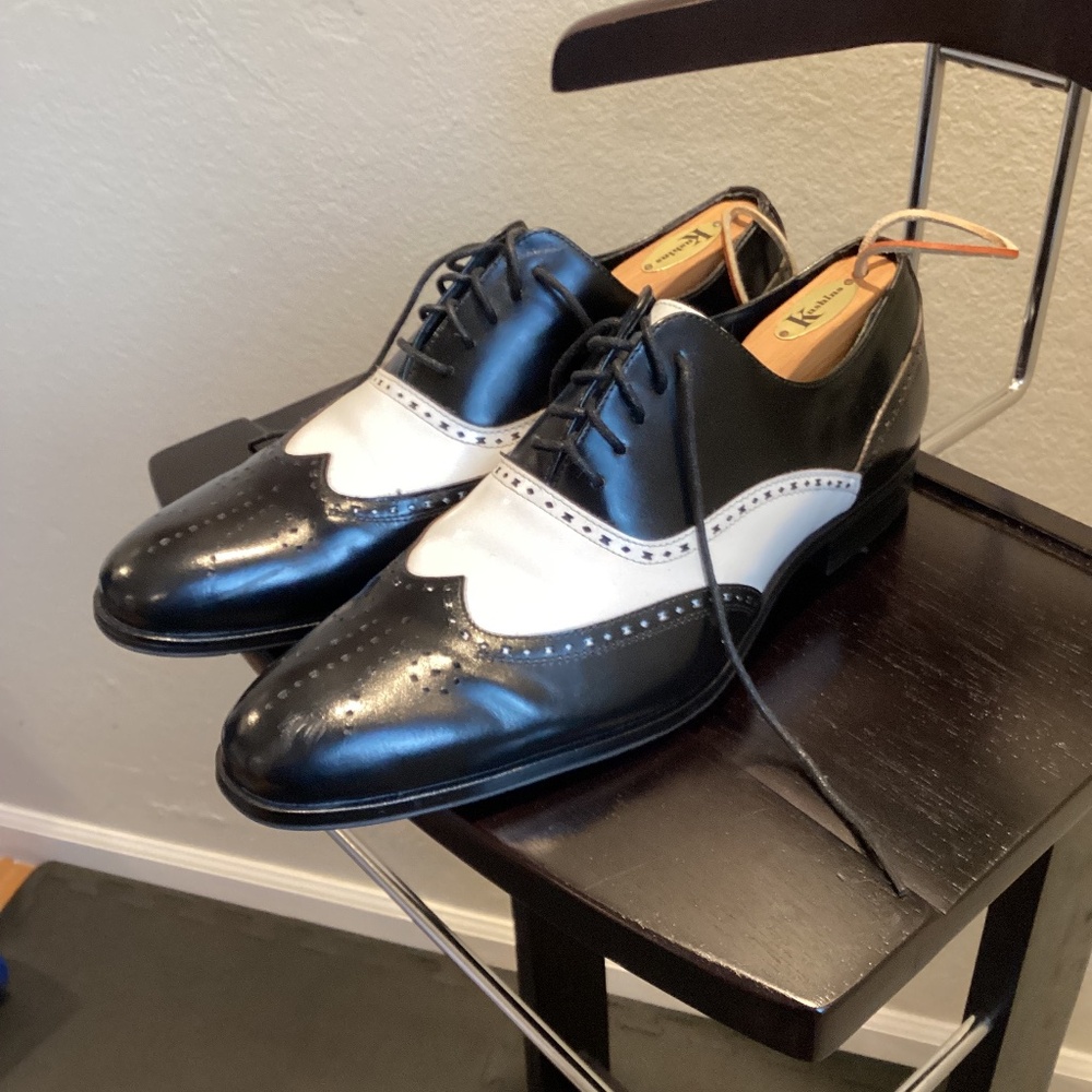 Stacy Adams Tinsley Wingtip Oxford Men's shoes black and white Lace Up Size 10